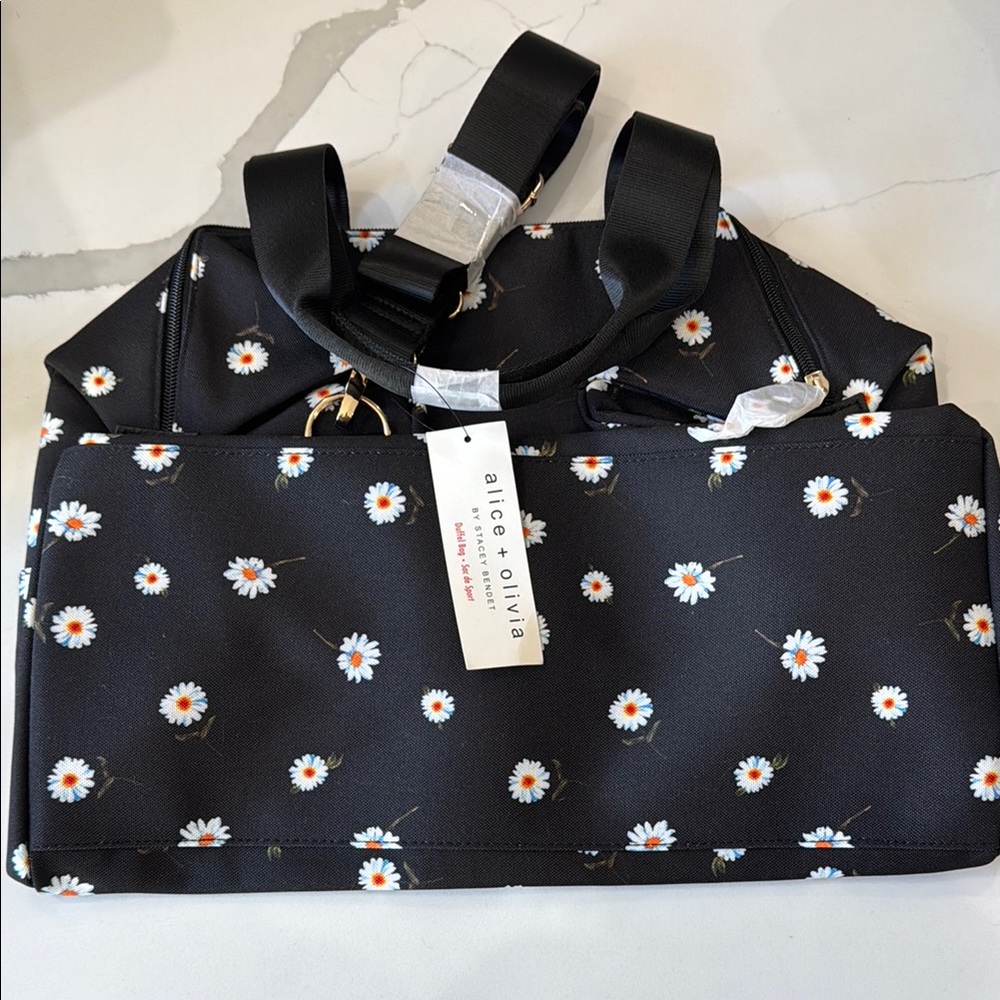 Alice + Olivia Black Floral Women's duffel Bag
